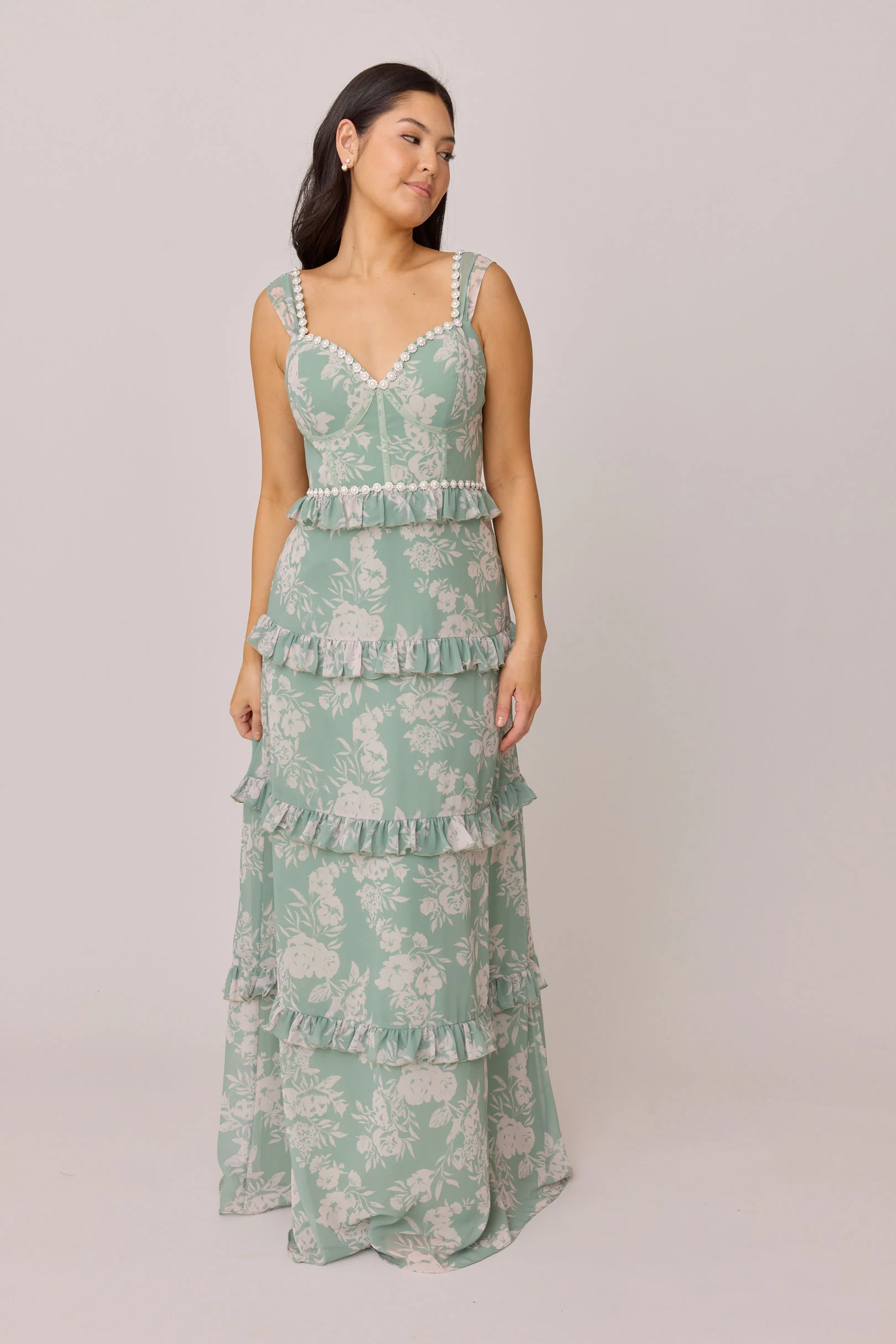 Sloane Luxe Chiffon Floral Print Dress | Made To Order - Image 9