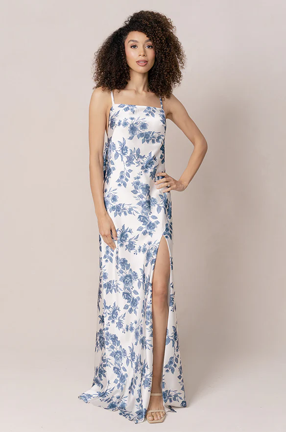 Steph Satin Floral Print Dress | Made To Order - Image 14
