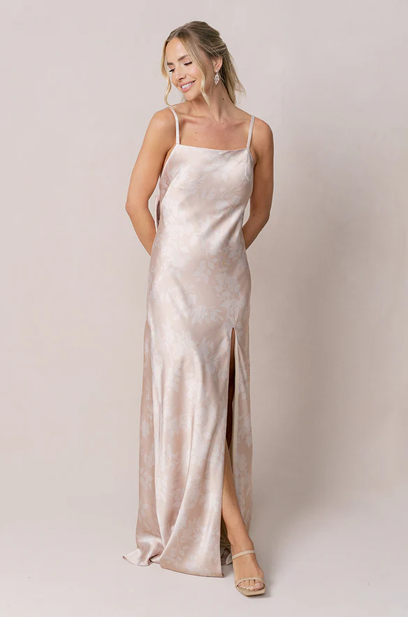 Steph Satin Floral Print Dress | Made To Order - Image 16