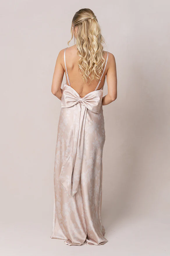 Steph Satin Floral Print Dress | Made To Order - Image 17