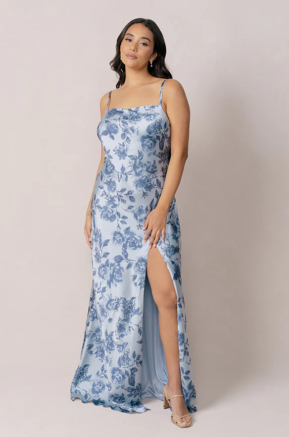 Steph Satin Floral Print Dress | Made To Order - Image 24