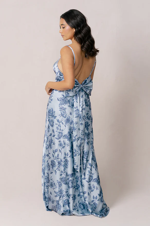 Steph Satin Floral Print Dress | Made To Order - Image 25