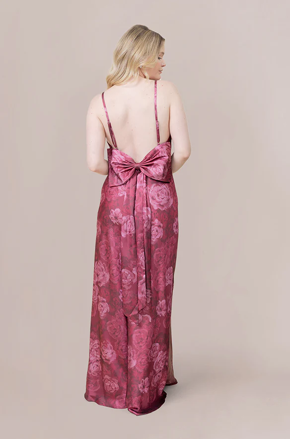 Steph Satin Floral Print Dress | Made To Order - Image 29