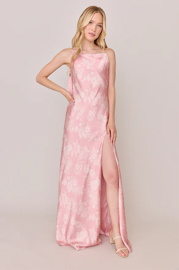 Steph Satin Floral Print Dress | Made To Order - Image 3