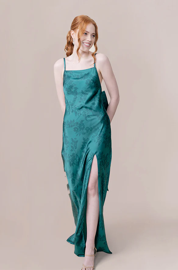 Steph Satin Floral Print Dress | Made To Order - Image 30