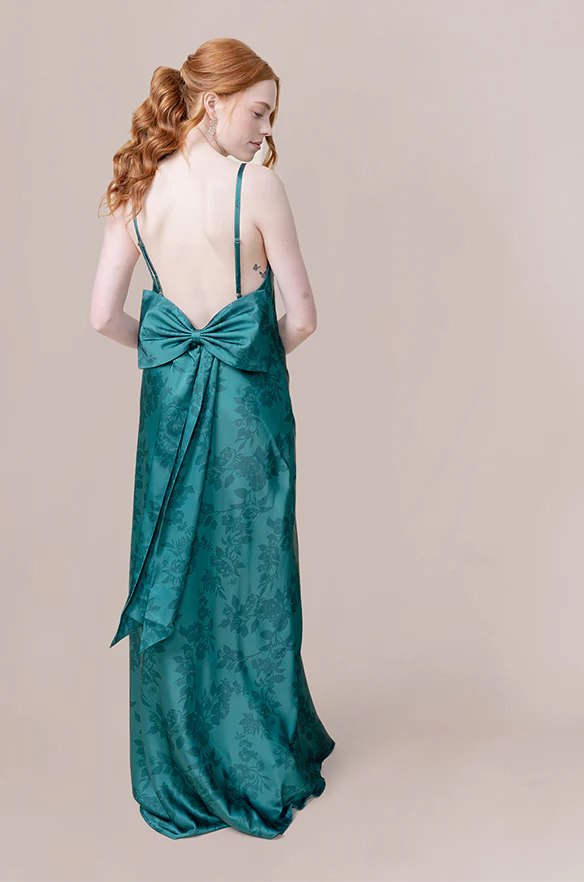 Steph Satin Floral Print Dress | Made To Order - Image 31