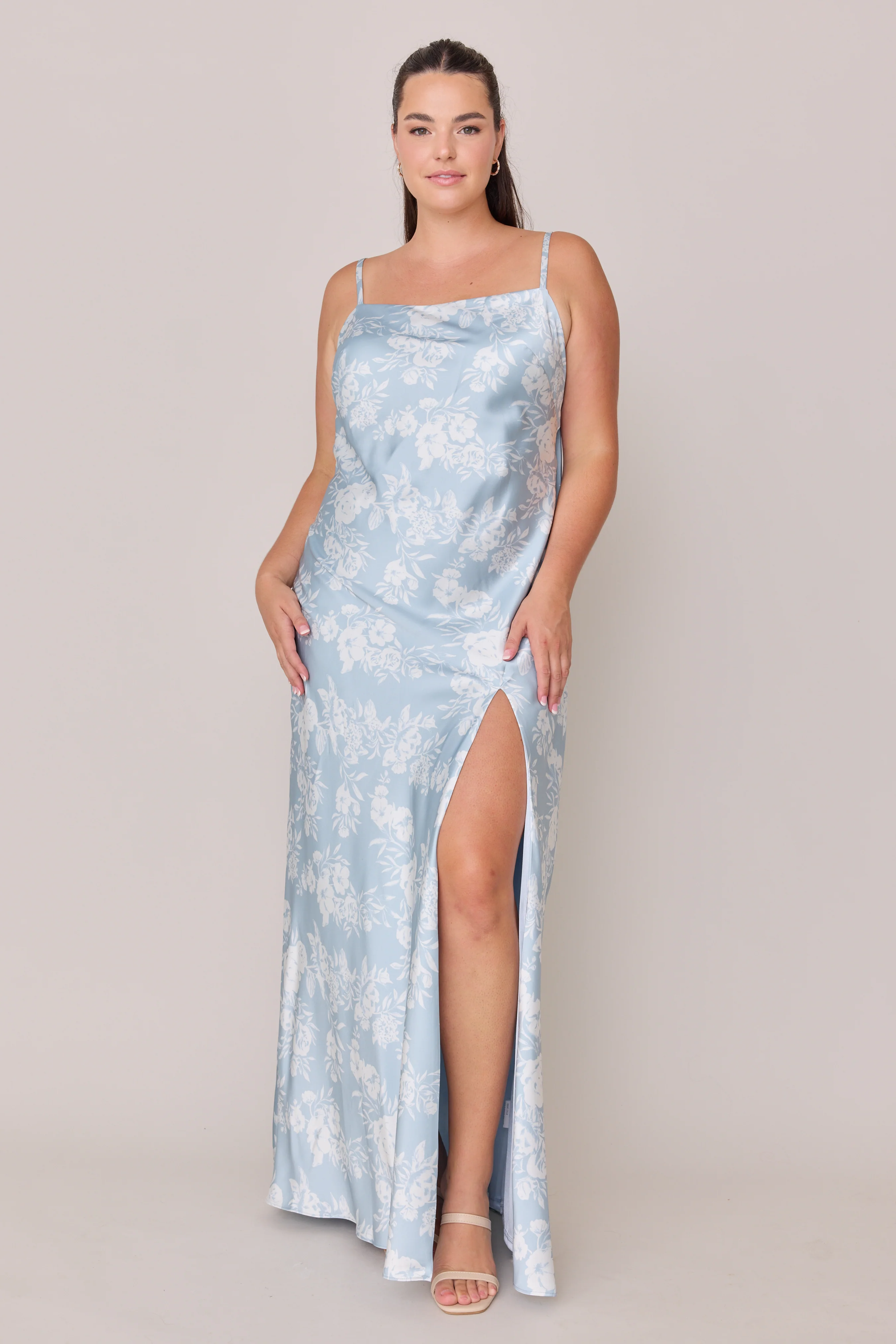 Steph Satin Floral Print Dress | Made To Order - Image 43
