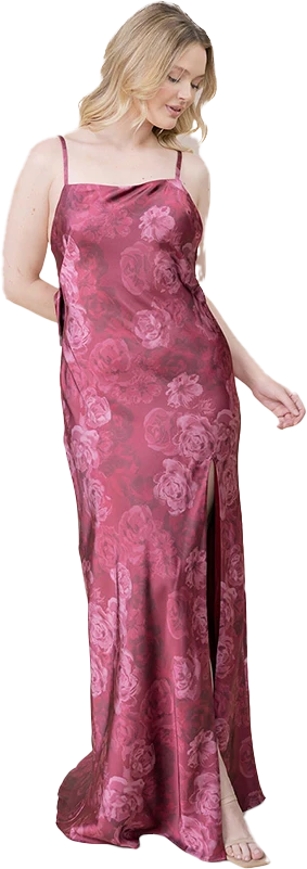 Steph Satin Floral Print Dress | Made To Order - Image 50