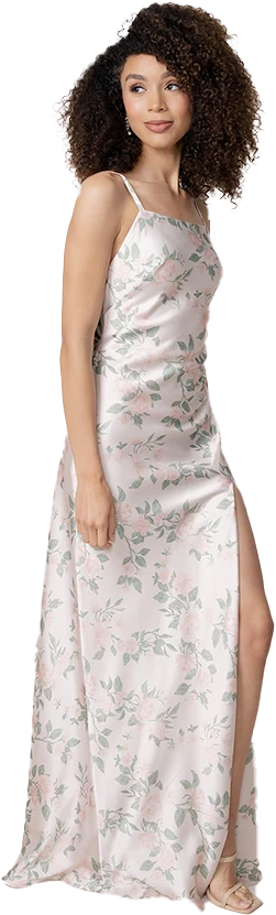 Steph Satin Floral Print Dress | Made To Order - Image 67