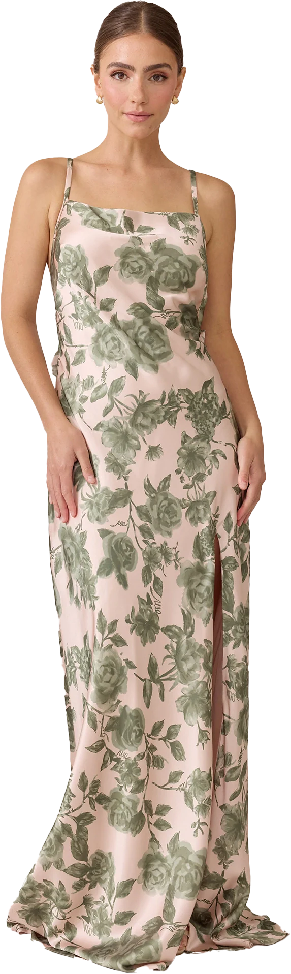 Steph Satin Floral Print Dress | Made To Order - Image 70