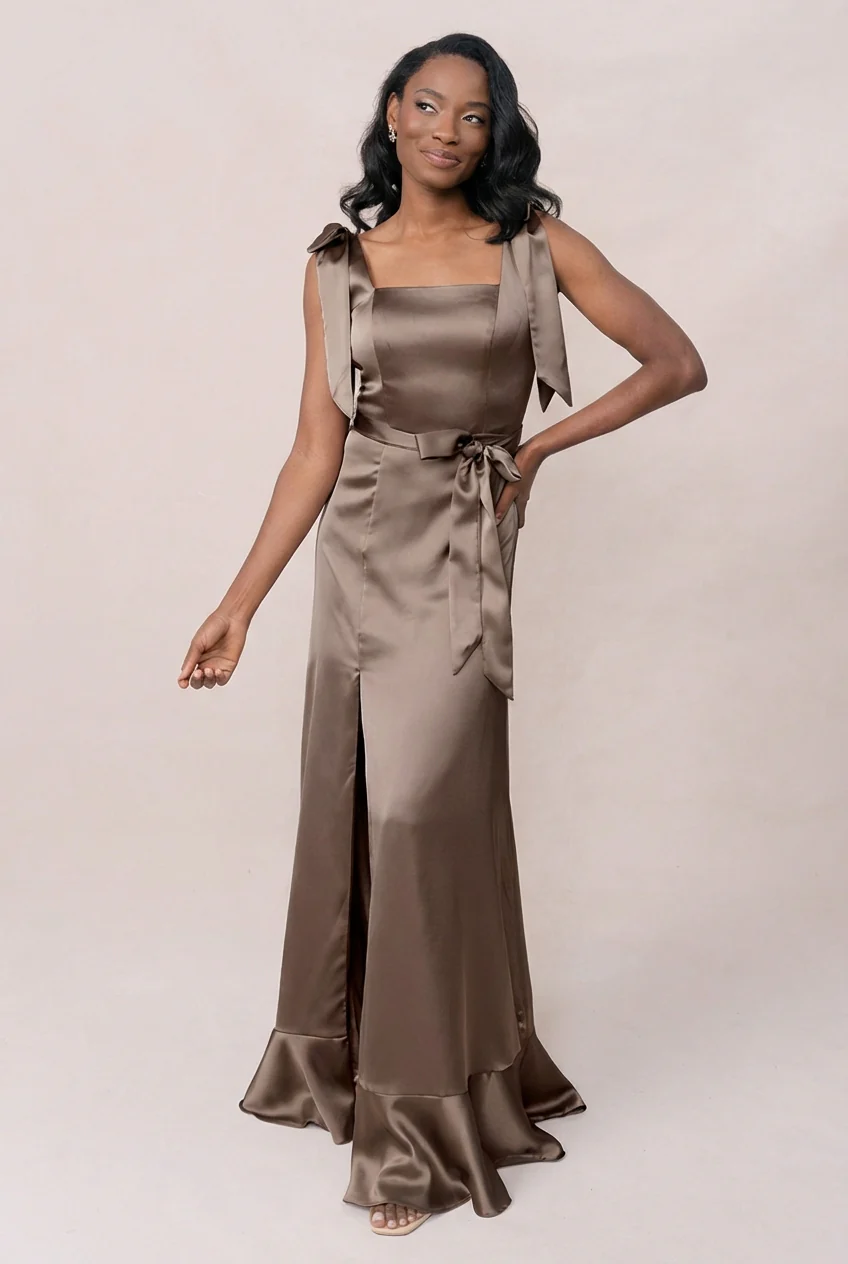 Stevie Satin Dress | Made To Order - Image 242