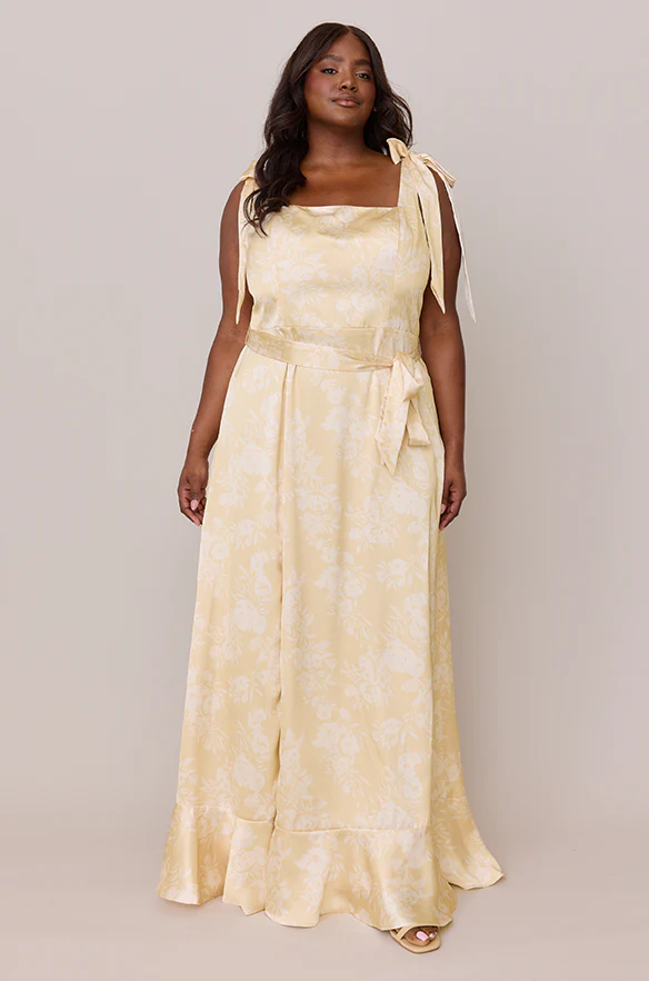 Stevie Satin Floral Print Dress | Made To Order