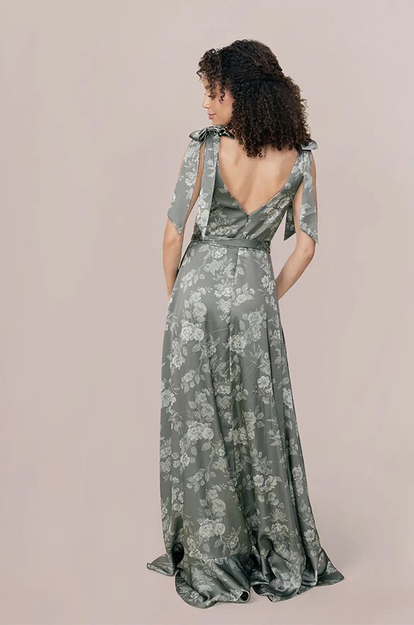 Stevie Satin Floral Print Dress | Made To Order - Image 11