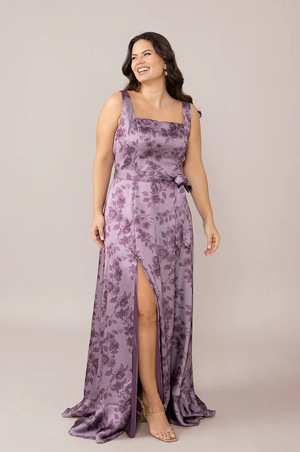 Stevie Satin Floral Print Dress | Made To Order - Image 16