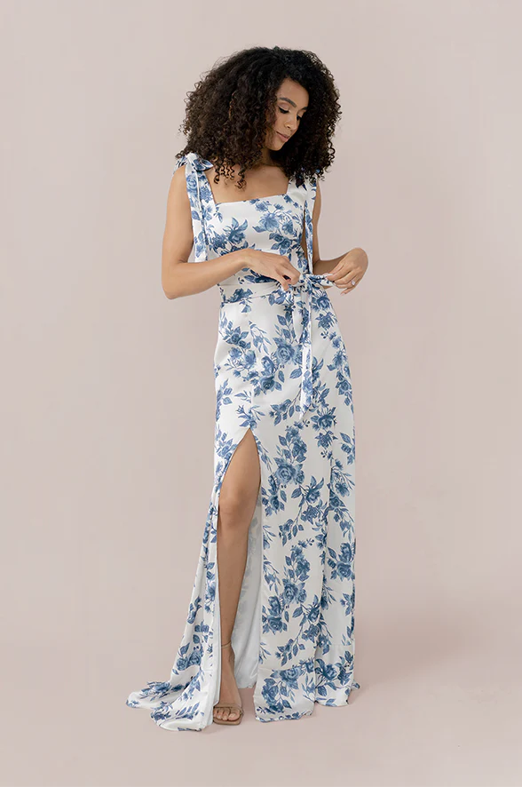 Stevie Satin Floral Print Dress | Made To Order - Image 26