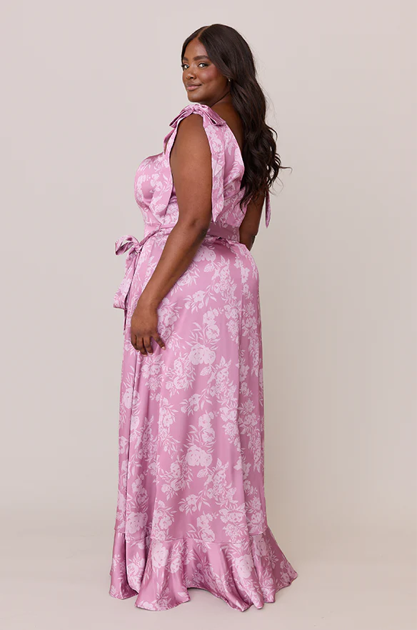 Stevie Satin Floral Print Dress | Made To Order - Image 36