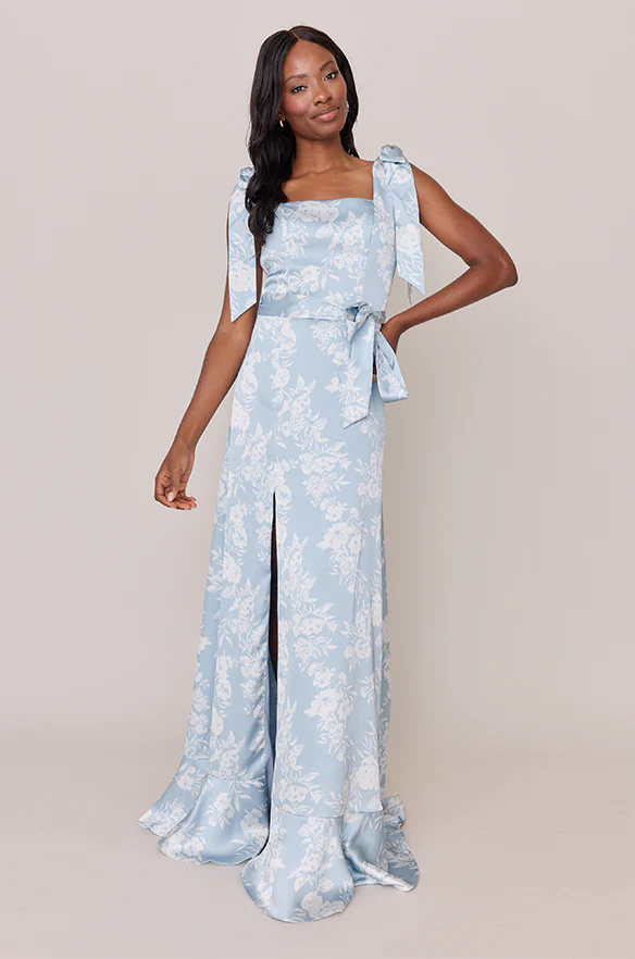 Stevie Satin Floral Print Dress | Made To Order - Image 39