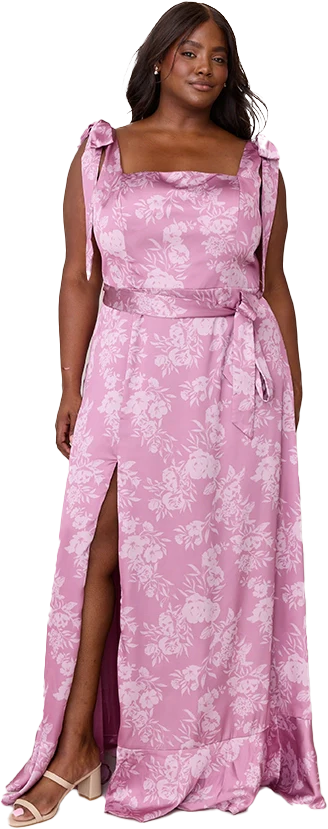 Stevie Satin Floral Print Dress | Made To Order - Image 43