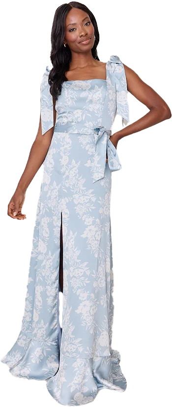Stevie Satin Floral Print Dress | Made To Order - Image 47