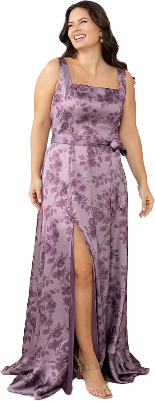 Stevie Satin Floral Print Dress | Made To Order - Image 49