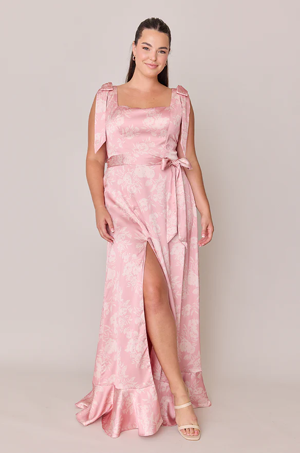 Stevie Satin Floral Print Dress | Made To Order - Image 5