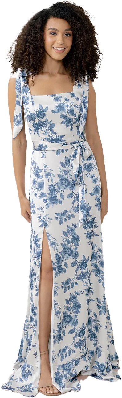 Stevie Satin Floral Print Dress | Made To Order - Image 53