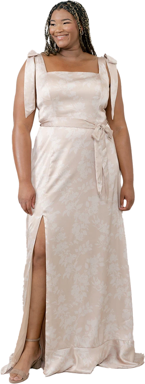 Stevie Satin Floral Print Dress | Made To Order - Image 55