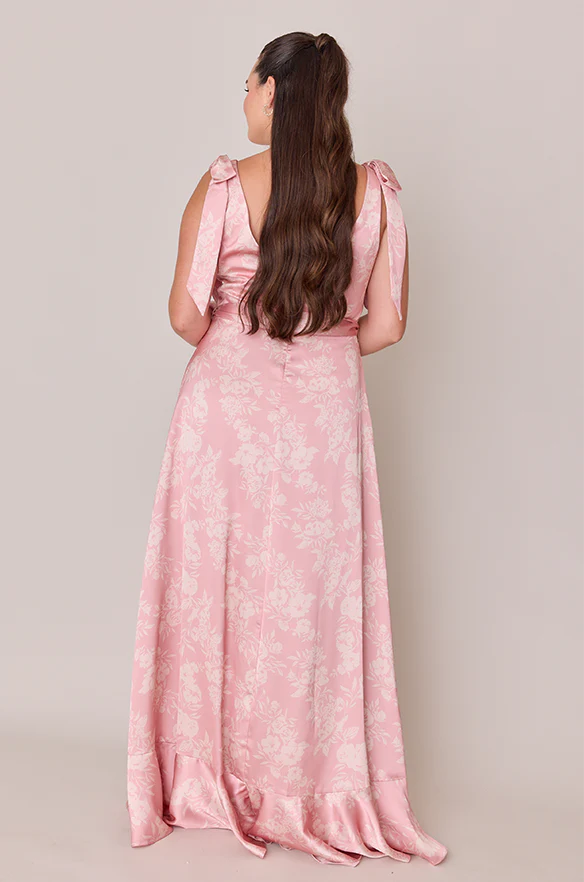 Stevie Satin Floral Print Dress | Made To Order - Image 6