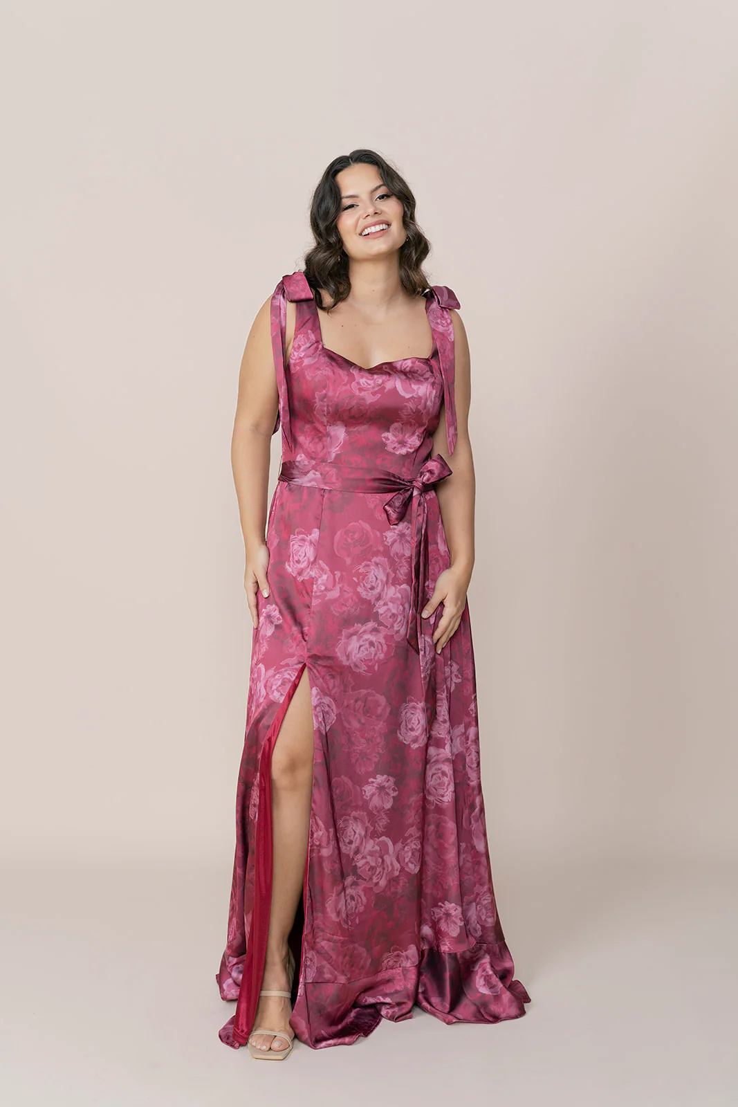 Stevie Satin Floral Print Dress | Made To Order - Image 9