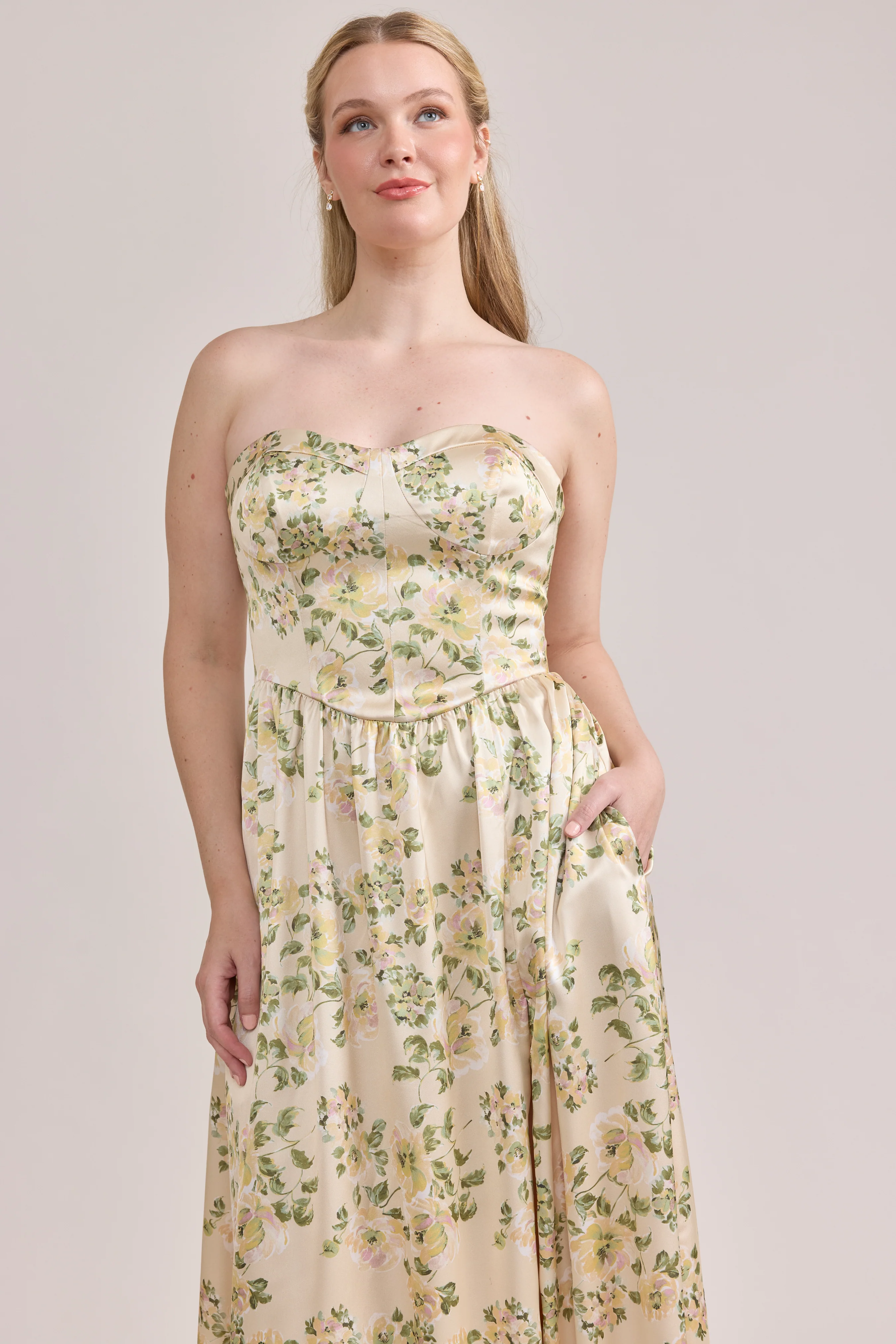 Sydney Satin Floral Print Dress | Made To Order - Image 12