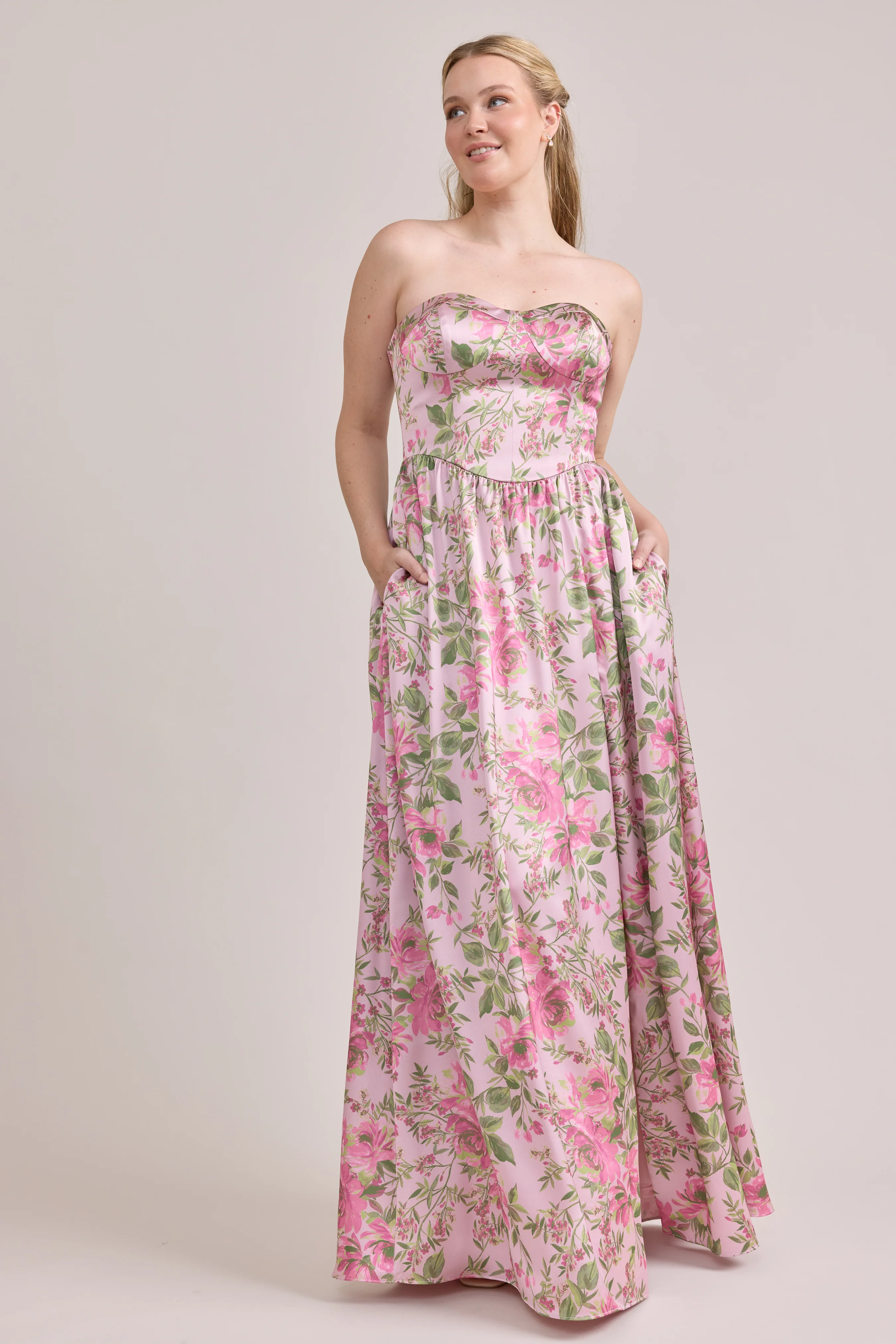 Sydney Satin Floral Print Dress | Made To Order - Image 15