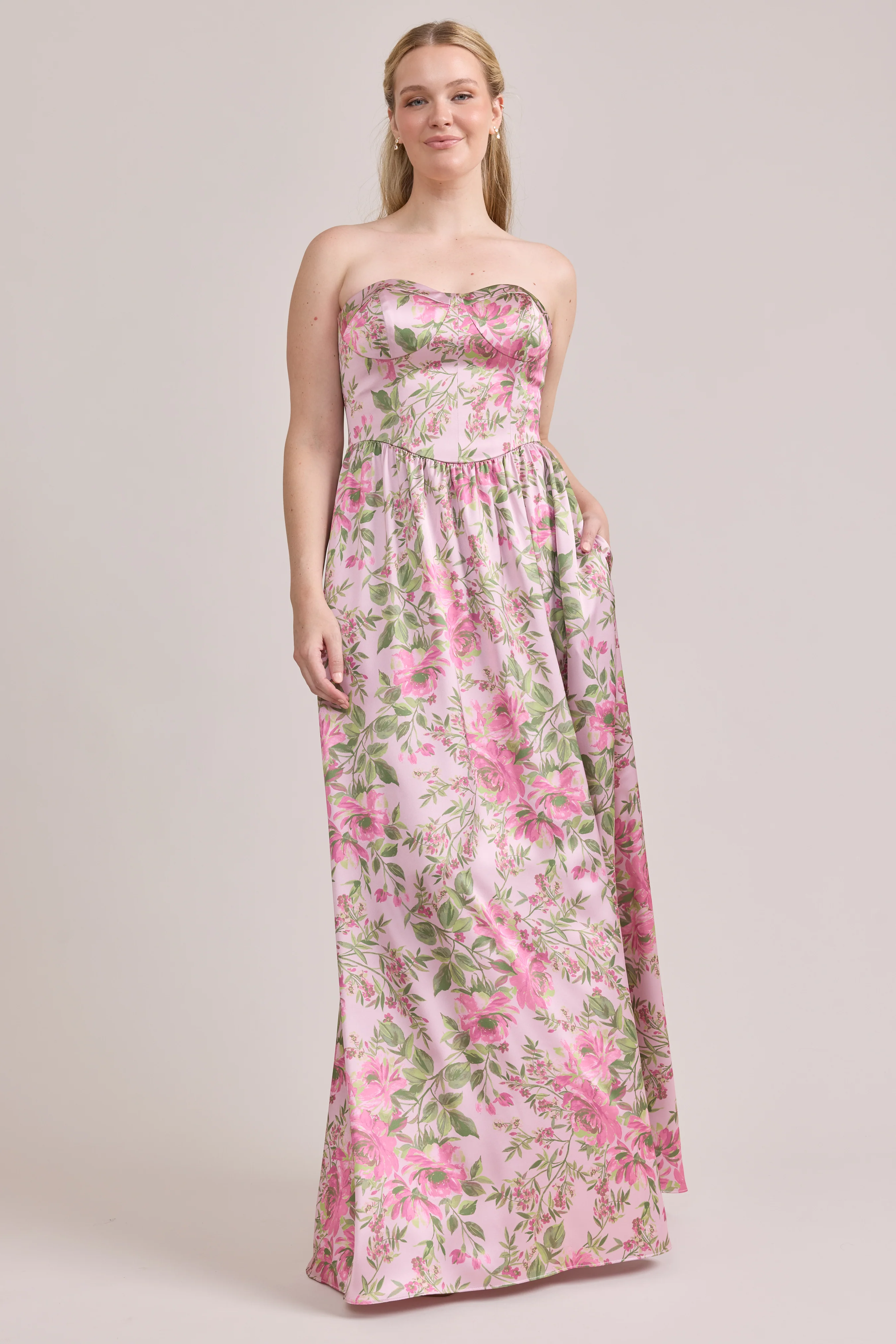 Sydney Satin Floral Print Dress | Made To Order - Image 18