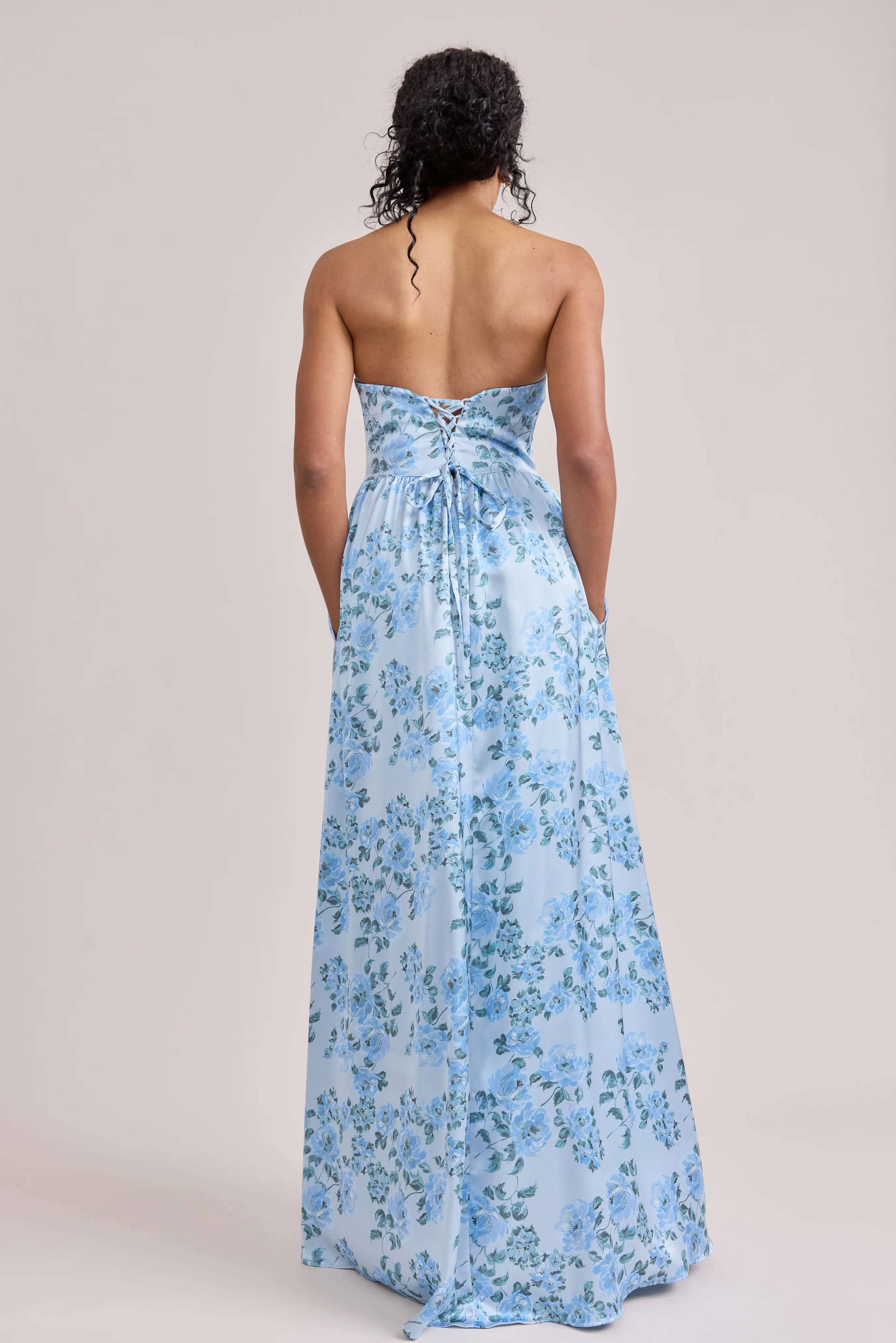 Sydney Satin Floral Print Dress | Made To Order - Image 26