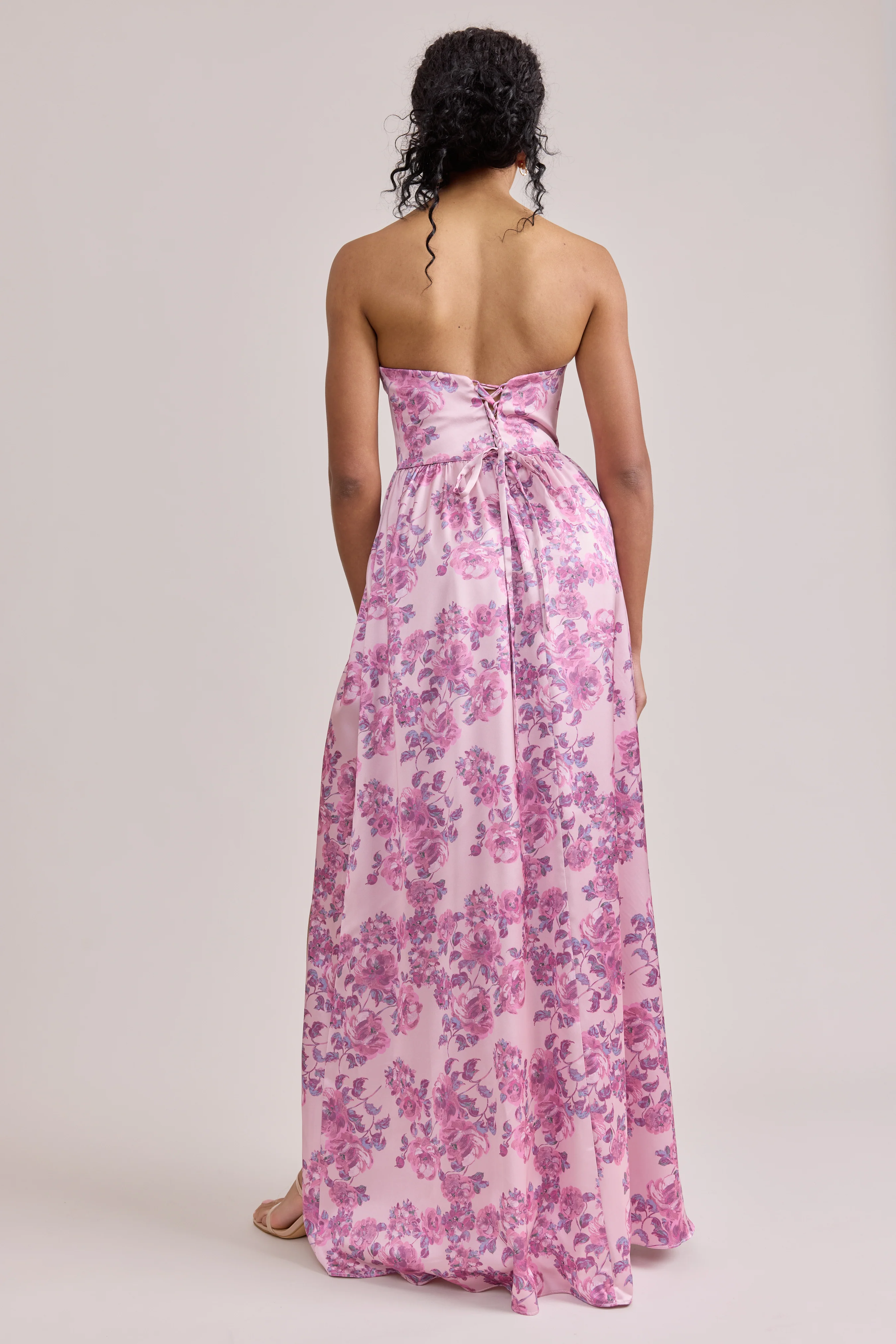Sydney Satin Floral Print Dress | Made To Order - Image 3