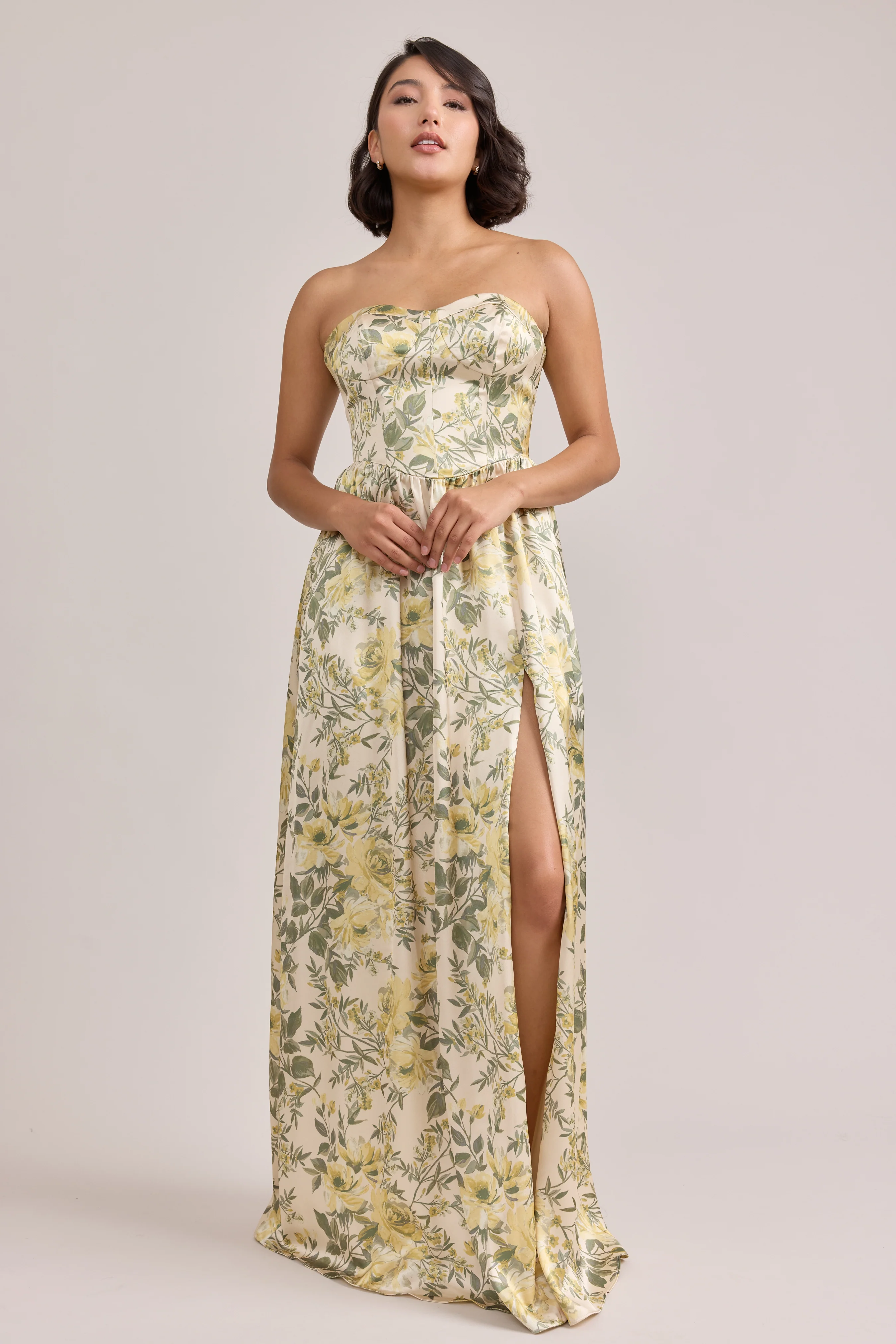Sydney Satin Floral Print Dress | Made To Order - Image 6