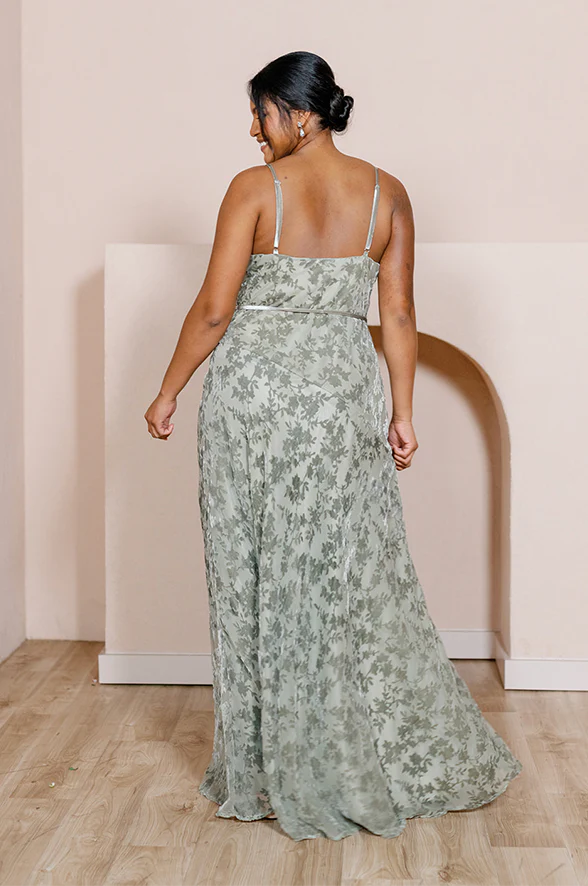 Tilley Floral Burnout Velvet Dress | Made To Order - Image 11