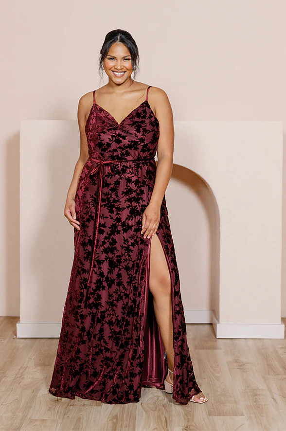 Tilley Floral Burnout Velvet Dress | Made To Order - Image 17