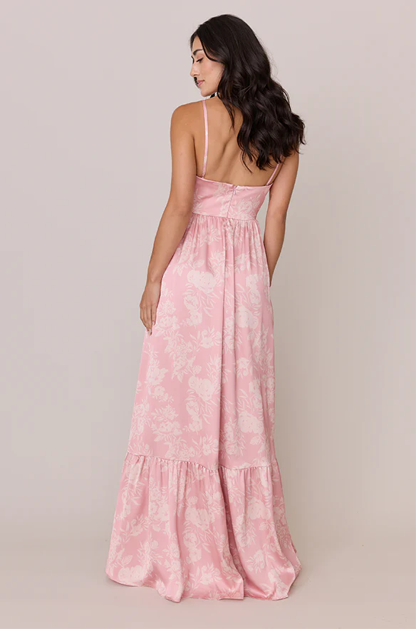 Valentina Satin Floral Print Dress | Made To Order - Image 10