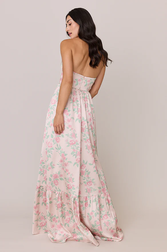 Valentina Satin Floral Print Dress | Made To Order - Image 14