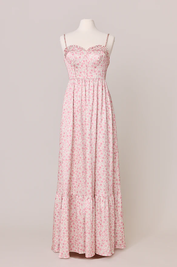 Valentina Satin Floral Print Dress | Made To Order - Image 15