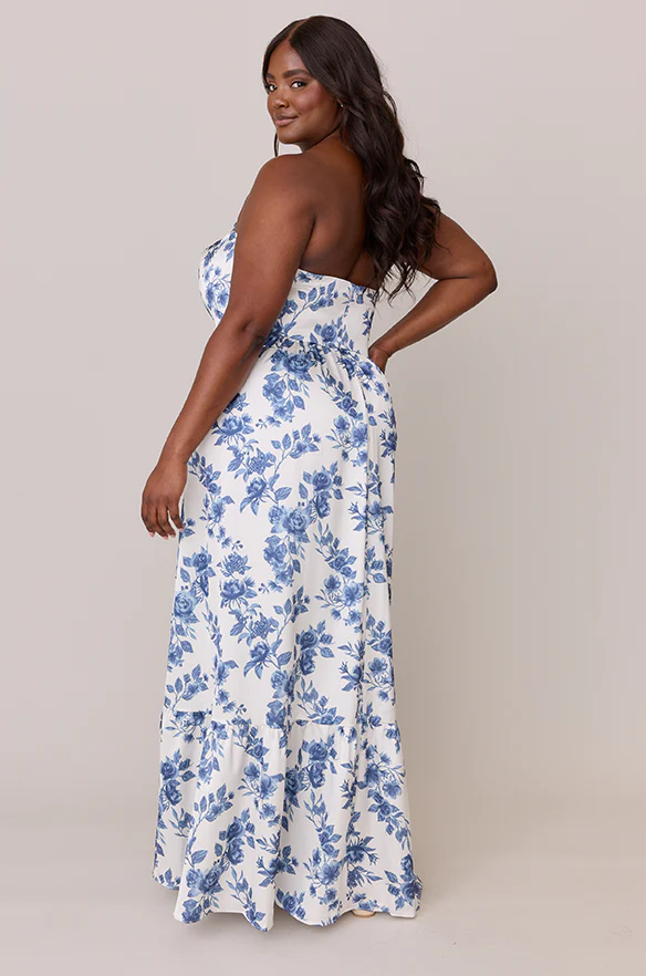 Valentina Satin Floral Print Dress | Made To Order - Image 17