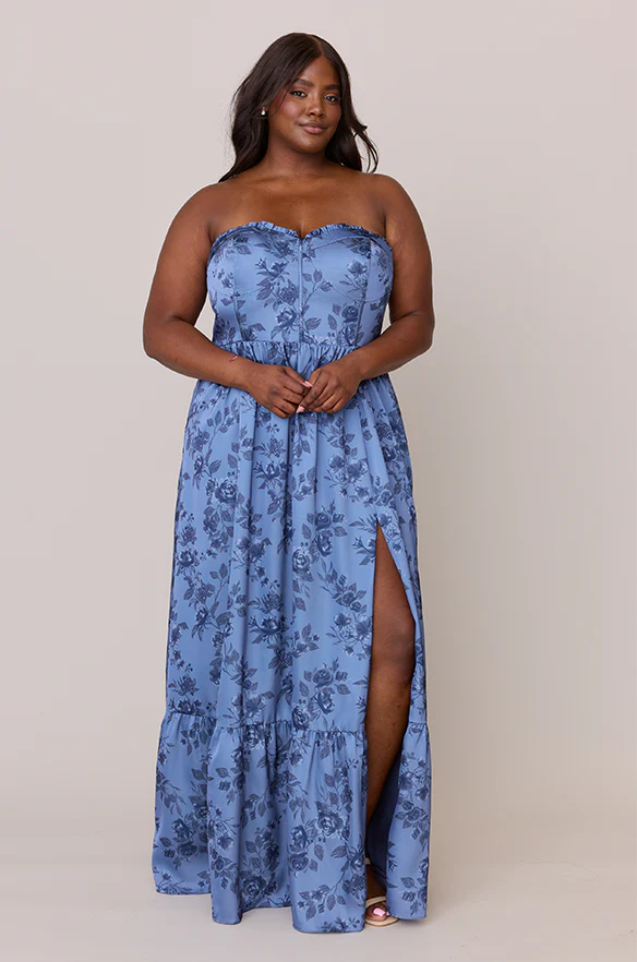 Valentina Satin Floral Print Dress | Made To Order - Image 23