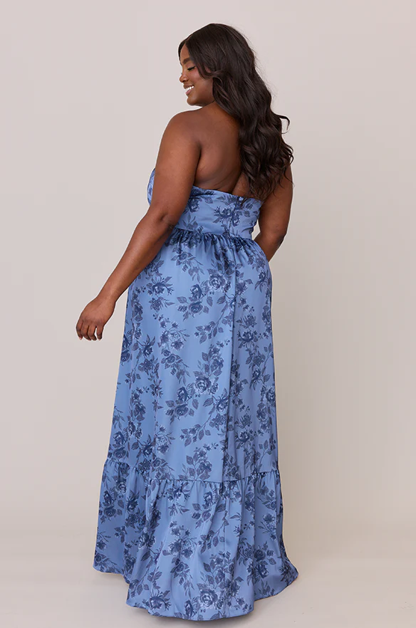Valentina Satin Floral Print Dress | Made To Order - Image 24