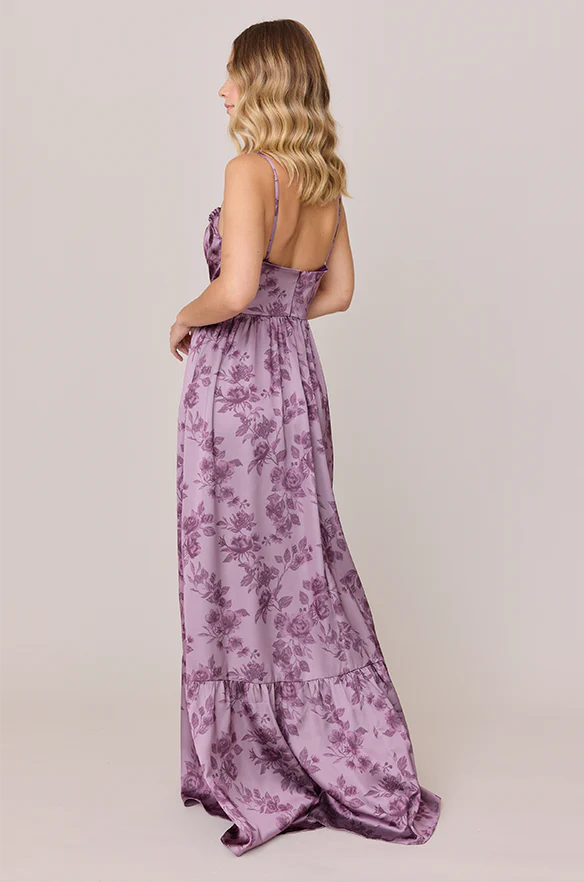 Valentina Satin Floral Print Dress | Made To Order - Image 26