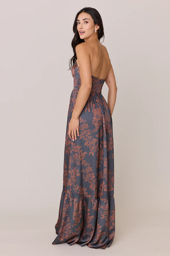 Valentina Satin Floral Print Dress | Made To Order - Image 28