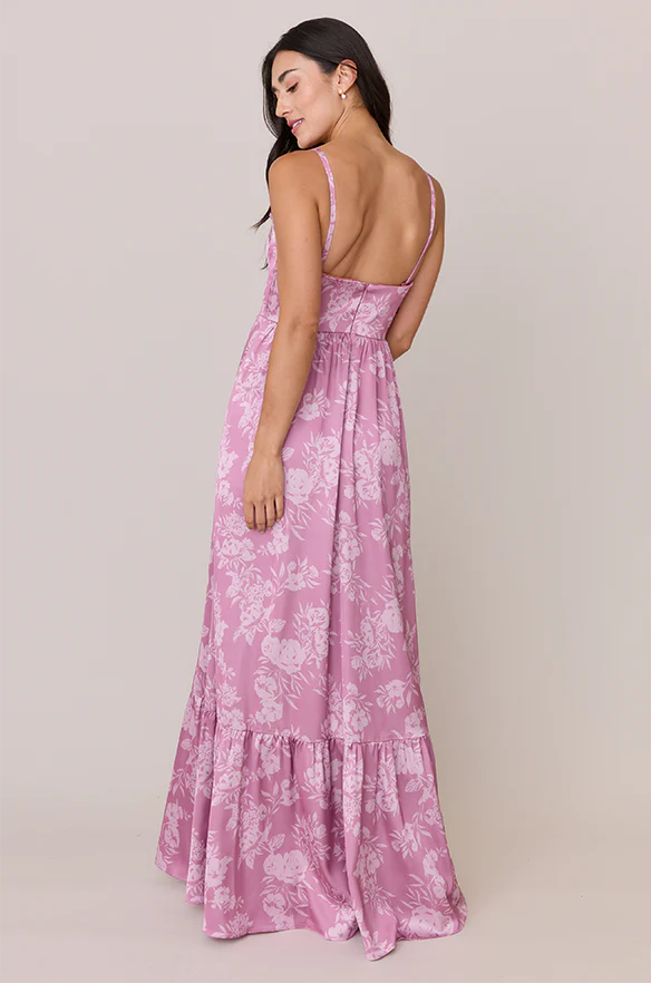 Valentina Satin Floral Print Dress | Made To Order - Image 30