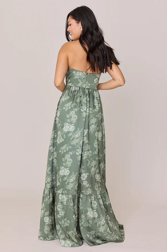 Valentina Satin Floral Print Dress | Made To Order - Image 32
