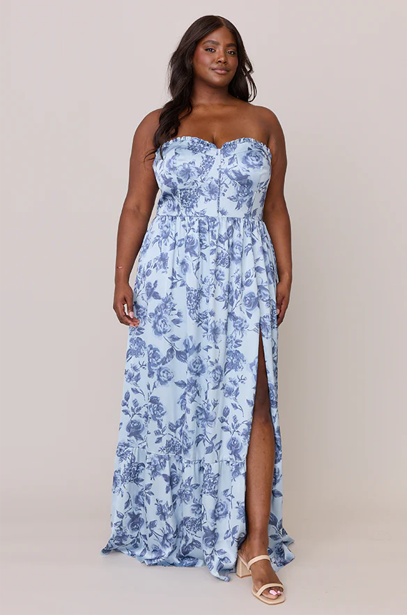 Valentina Satin Floral Print Dress | Made To Order - Image 41