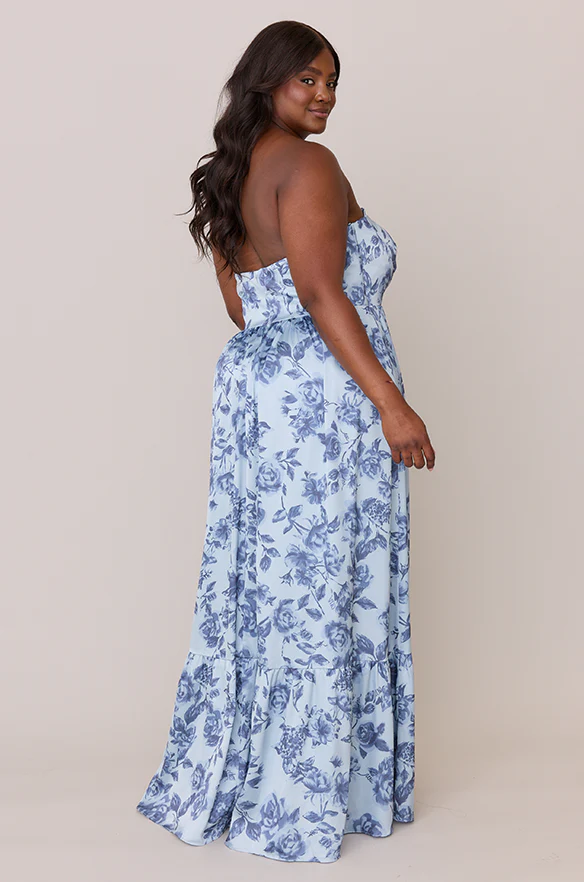 Valentina Satin Floral Print Dress | Made To Order - Image 42
