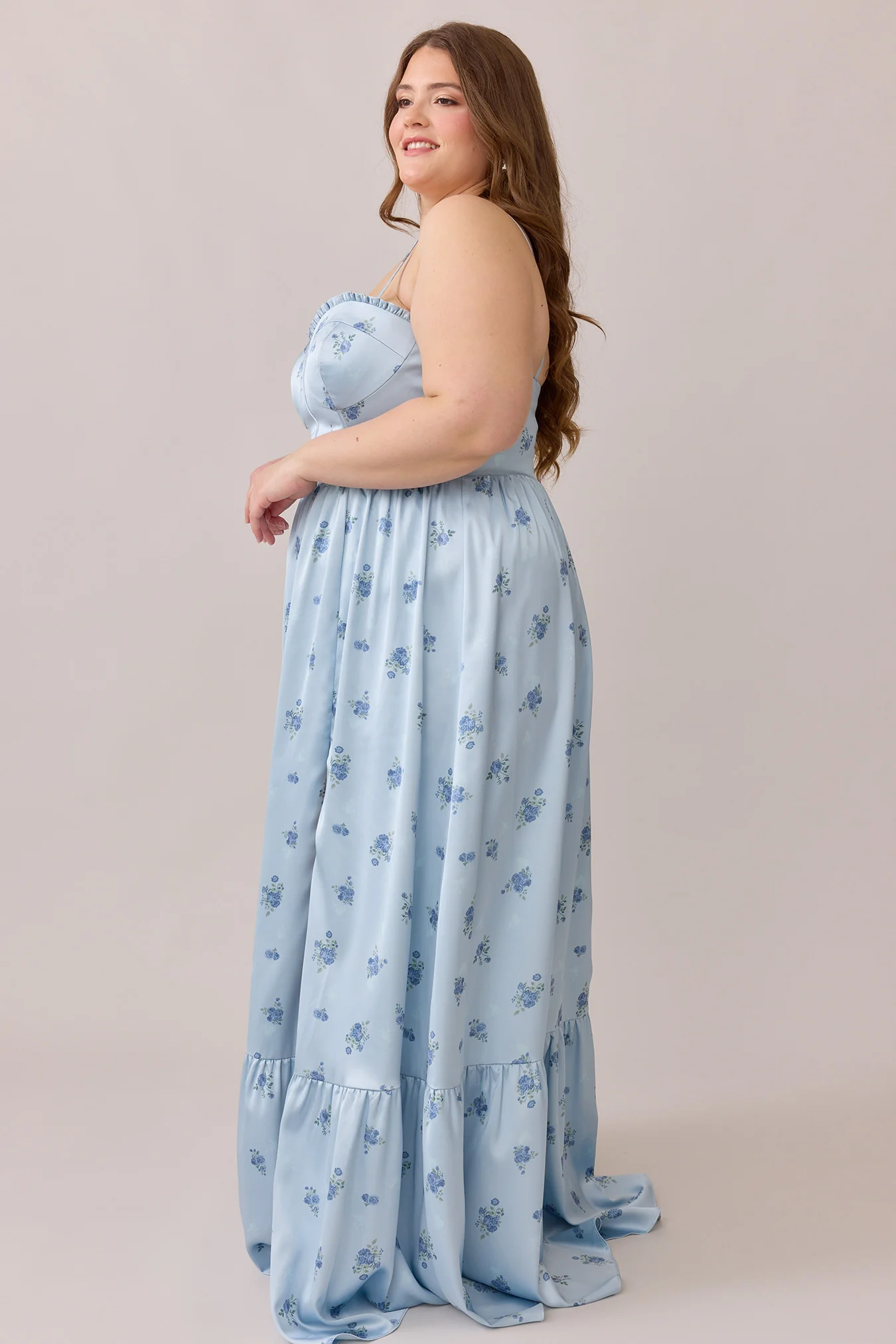 Valentina Satin Floral Print Dress | Made To Order - Image 50